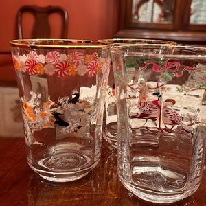 Anthropology special edition Christmas water glasses.